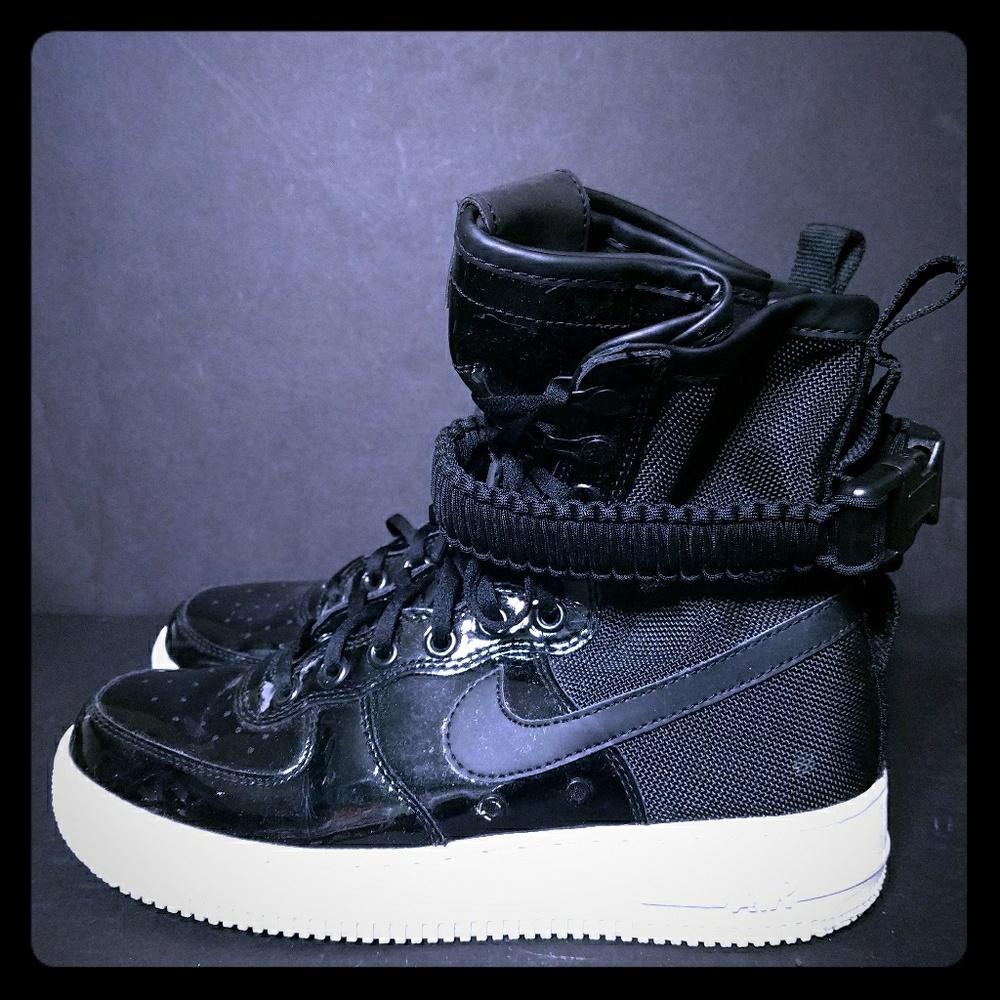 Nike Glossy Black High-Top Sneakers